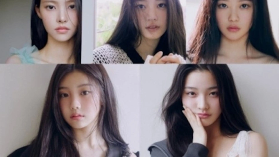 Пять девушек смотрят вперёд