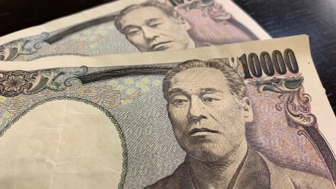 Две купюры по 10000 йен, на которых изображён мужчина